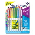 Paper Mate Flair Felt Tip Porous Point Pen, Stick, Bold 1.2 mm, Assorted Ink Colors, White Pearl Barrel, PK16 2125413